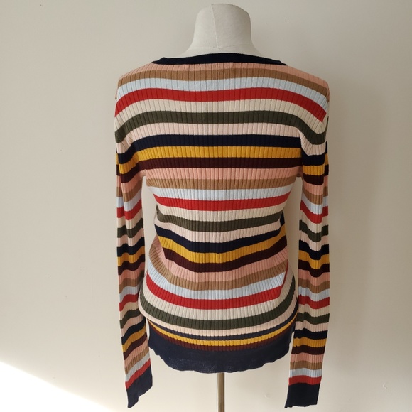 English Factory Shirt Top Pullover Red Blue White - Picture 6 of 7